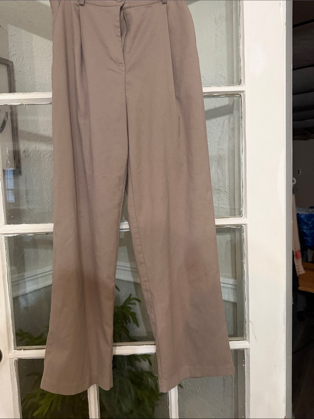 Garage Womens Wide-Leg Pants in Taupe